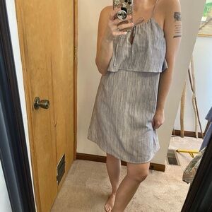 Lumiere Anthropologie Striped Cotton Flap Front Sundress